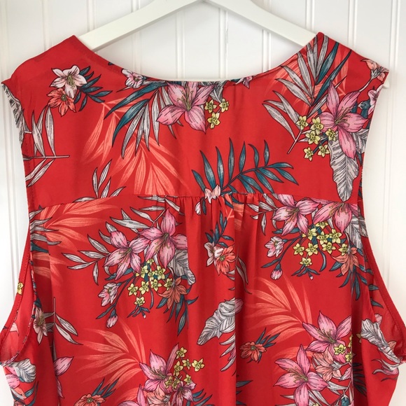 LILY MORGAN Sleeveless Coral Tunic Top Hawaiian 2X - Picture 8 of 11